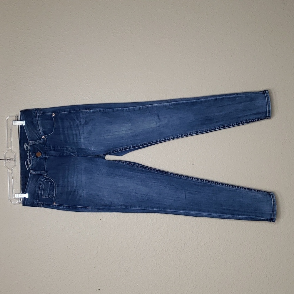 Seven7 Womens Tummyless Skinny Stretch High Rise Jeans Size 10 Comfort Dark Wash